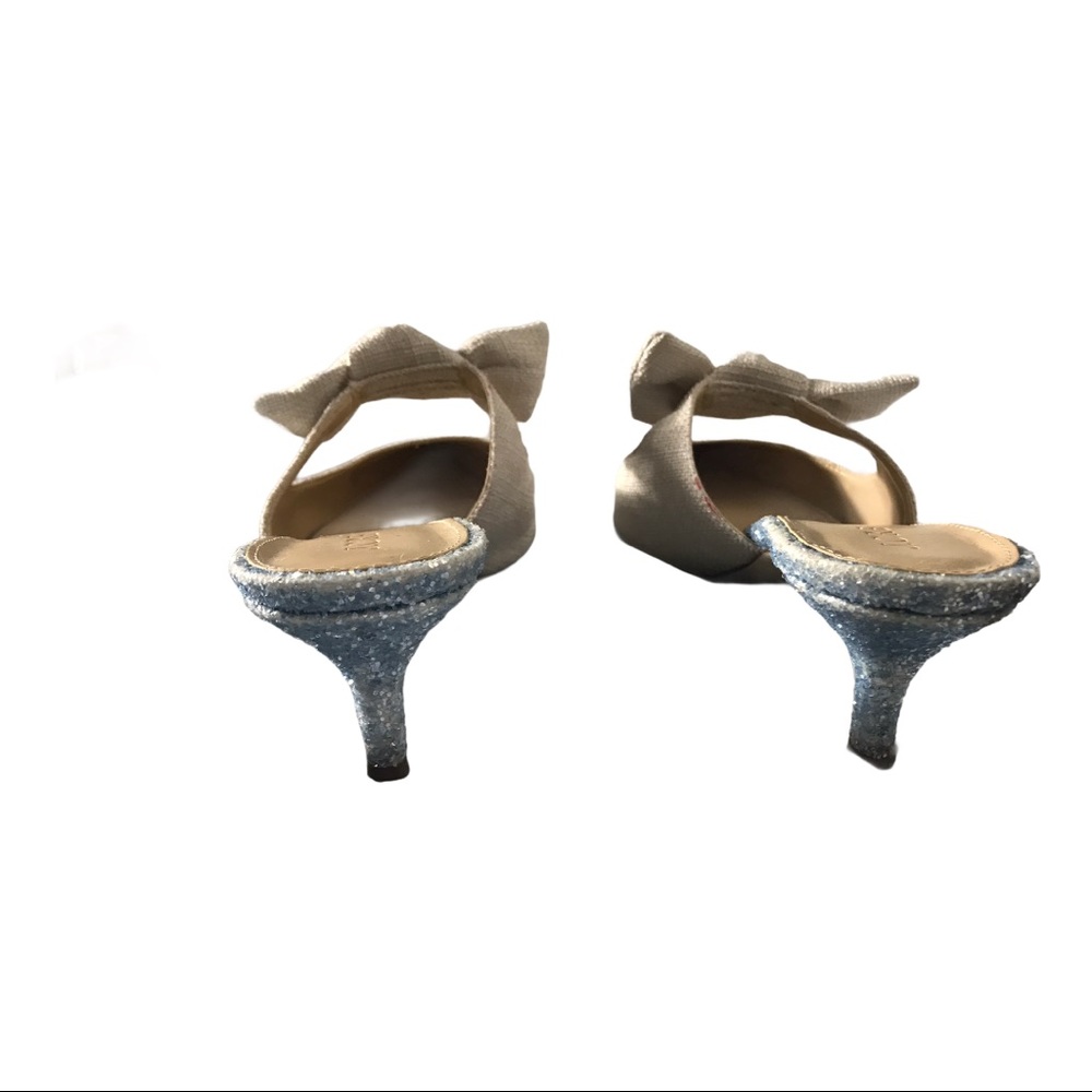 J. Crew Linen Tie Slide Heel Sophia Mules - Picture 9 of 11